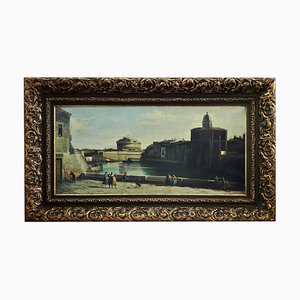 Rome, Italian Landscape, Oil on Canvas, Framed