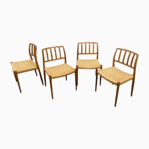 Teak Model 83 Dining Chairs by Niels Otto Möller for J.L. Möllers, Denmark, 1960s, Set of 4
