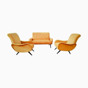 Sofa and Armchairs, 1960s, Set of 3