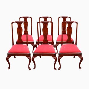 Mahogany Dining Chairs with Pop Out Seats, 1940s, Set of 6