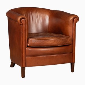 20th Century Dutch Leather Tub Chair