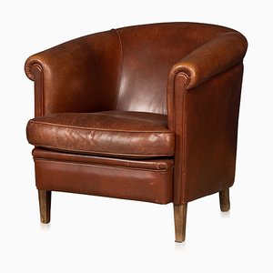 20th Century Dutch Leather Tub Chair