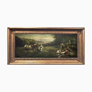 Country Landscape, French School, Oil on Canvas, Framed