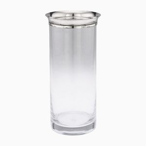20th Century France Silver Mounted Glass Vase by Cartier