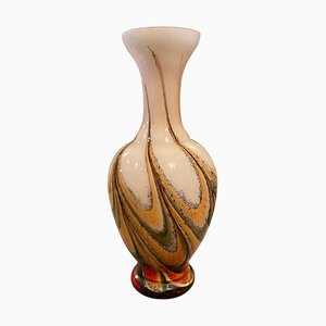 Mid-Century Modern Italian Orange and Brown Glass Vase by Carlo Moretti, 1970s