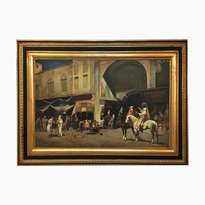 Arabian Scene, French School, Oil on Canvas, Framed
