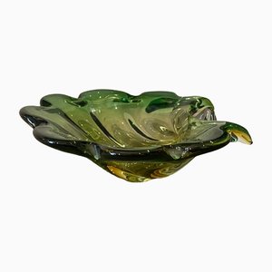 Green Sommerso Murano Glass Bowl by Seguso, Italy, 1970s