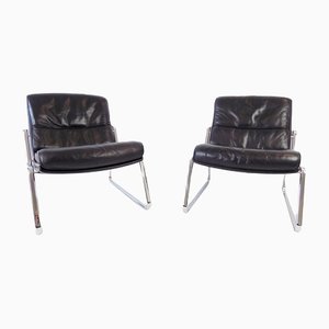 Drabert Leather Lounge Chair Set by Gerd Lange, Set of 2