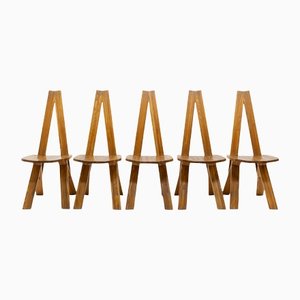 Sillas S45 de Pierre Chapo, años 80. Juego de 5