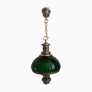 Vintage Green Library Hanging Lamp