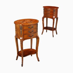 20th Century Wooden Bedside Tables, Italy, Set of 2