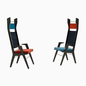 Mixed R-B-T / T-R-B Colette Armchairs by Colé Italia, Set of 2