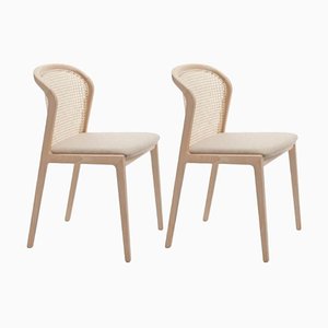 Beech Wood Beige Contour Vienna Chairs by Colé Italia, Set of 2