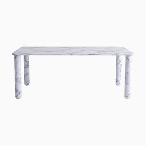 Tavolo da pranzo X grande in marmo bianco di Jean-Baptiste Souletie
