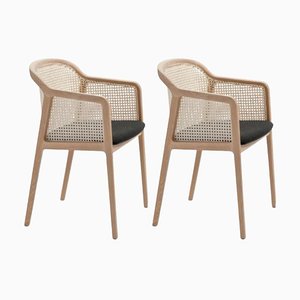 Little Anthracite Beech Wood Vienna Armchair by Colé Italia, Set of 2