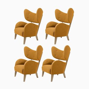 Orange Raf Simons Vidar 3 Natural Oak My Own Lounge Chair from By Lassen, Set of 4