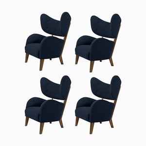 Fauteuils My Own Chair Sahco Zero Bleus en Chêne Fumé de By Lassen, Set de 4