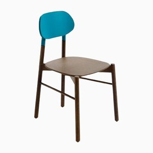 Turquoise Beech Structure Stained Lacquered Back Bokken Chair by Colé Italia