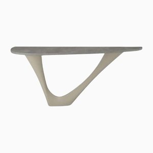 Stone Grey G-Console Table with Mono Steel Base and Concrete Top by Zieta