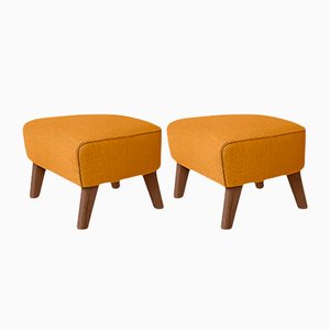 Poggiapiedi Raf Simons 3 My Own Chair arancione in quercia fumé di By Lassen, set di 2