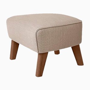 Beige and Smoked Oak Sahco Zero Footstool from By Lassen