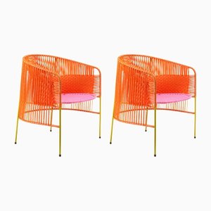 Orange Rose Caribe Lounge Chair by Sebastian Herkner, Set of 2