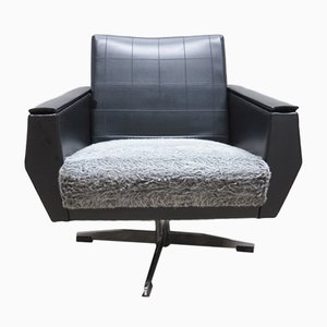 Fauteuil Pivotant Vintage en Cuir