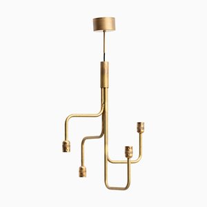 Small Raw Brass Strapatz Ceiling Lamp by Sabina Grubbeson for Konsthantverk Tyringe 1