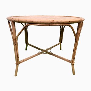 Runder italienischer Vintage Bambus Tisch