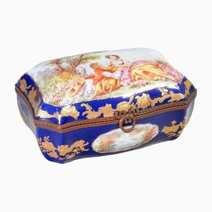 Hand-Painted Sevres Porcelain Jewelry Box