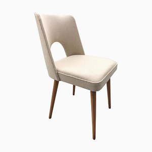 Beige Wool Shell Dining Chair by Lesniewski for Słupsk Furniture Fabryki, 1962