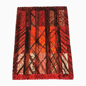 Tappeto Rya rettangolare in lana multicolore di Marianne Richter, Svezia, anni '60