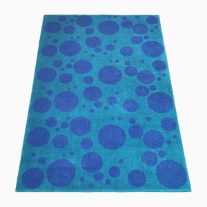 Rechteckiger Teppich aus Blauer Wolle, 1970er