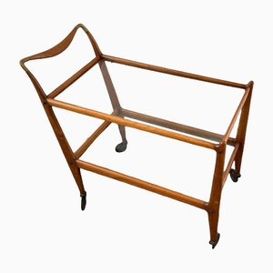 Walnut and Brass Trolley Model 58 by Ico Parisi for Angelo De Baggis, 1950s