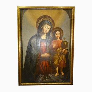 Madonna del Popolo, Oil on Canvas, Framed