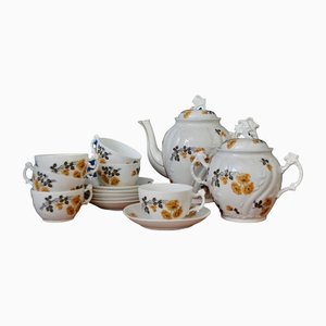 Porcelain Tea Service from CM Limoges, Set of 14