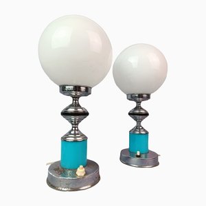 Pop Lampen aus Kristallglas & Metall, 1960er, 2er Set