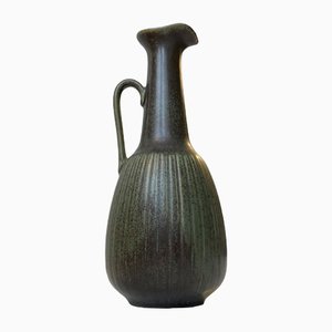Olive Green Ceramic Collier Vase by Gunnar Nylund for Rörstrand, 1960s
