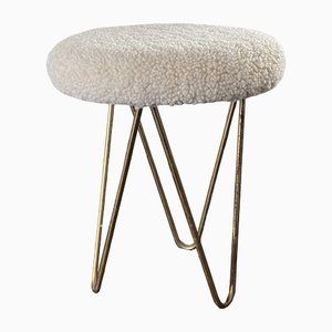 Tabouret Regency Vintage en Bouclé, Scandinavie, 1960s