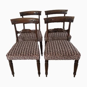 Antique Regency Quality Carved Mahogany Dining Chairs, Set of 4