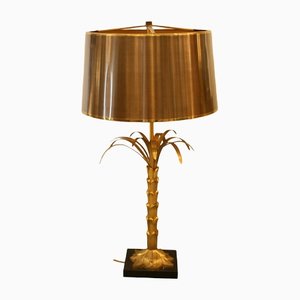Palmier Tischlampe aus goldener Bronze von Maison Charles, 1950er