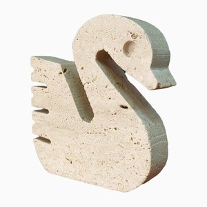 Swan Sculpture in Rapolano Travertine by Brothers Mannelli for Fratelli Mannelli, Italy, 1970s