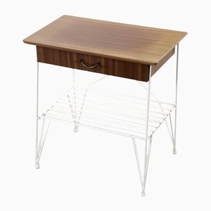 Table de Chevet Mid-Century Scandinave en Noyer Marron, 1960s