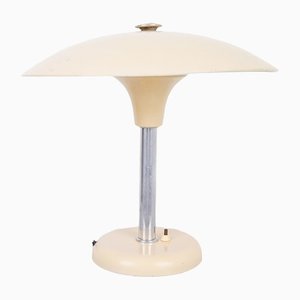 Table Lamp in Cream Metal with Rocket Shade, 1950s
