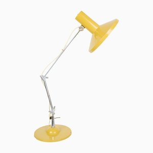 Verstellbare Gelbe Tischlampe aus Chrom