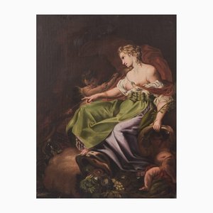 Después de Corrado Giaquinto, Alegoría de la grandeza, siglo XIX, óleo sobre tablero, enmarcado