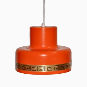 Lampada a sospensione vintage arancione di Vitrika