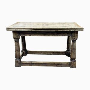 Extendable Yew Farmhouse Table with 17th Century Base and 20th Century Top