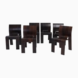 Vintage Dutch Stackable Strip Chairs by Gijs Bakker, 1960s, Set of 6