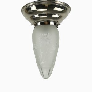 Wiener Deckenlampe aus Chrom